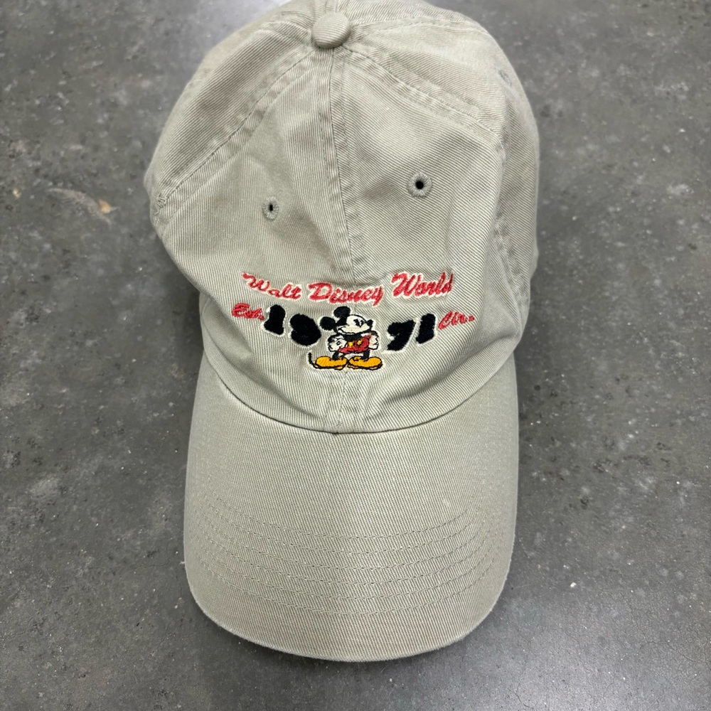 Walt Disney World Vintage Mickey Mouse Tan Baseball Hat Womens OSFM